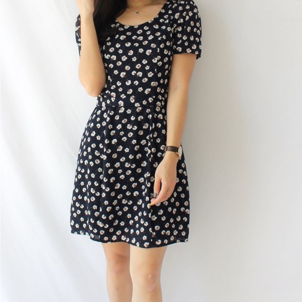 Trixxi- Floral Black Mini Dress - Small